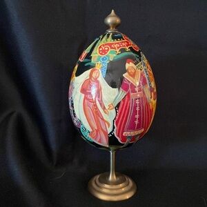 💠Russian Hand painted wood egg. Vintage.​